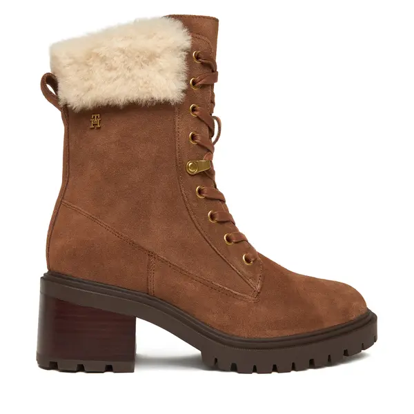 Tommy Hilfiger Gležnjače Tommy Hilfiger Th Shearling Lace Up Boot FW0FW08999 Smeđa