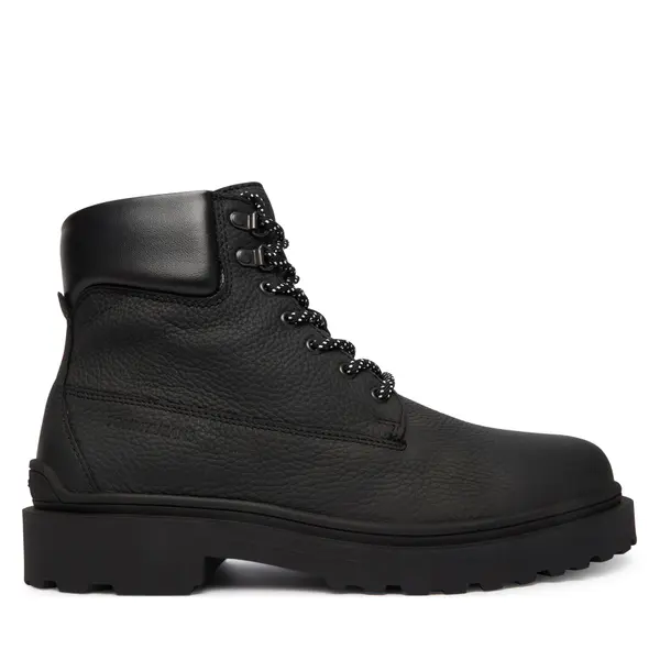 Tommy Jeans Gležnjače Tommy Jeans Tjm Lace Up Boot Leather EM0EM01629 Crna