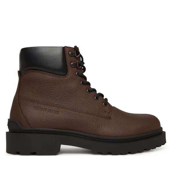 Tommy Jeans Gležnjače Tommy Jeans Tjm Lace Up Boot Leather EM0EM01629 Smeđa