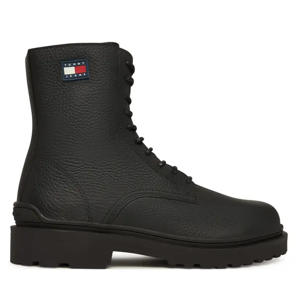 Tommy Jeans Gležnjače Tommy Jeans Tjm Lace Up Tumbled High EM0EM01631 Crna