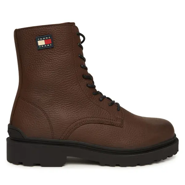 Tommy Jeans Gležnjače Tommy Jeans Tjm Lace Up Tumbled High EM0EM01631 Smeđa