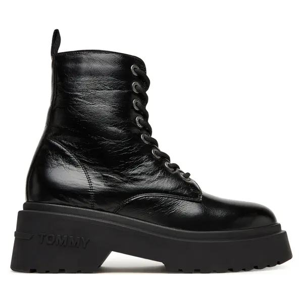 Tommy Jeans Gležnjače Tommy Jeans Tjw Chunky Shiny EN0EN02848 Crna