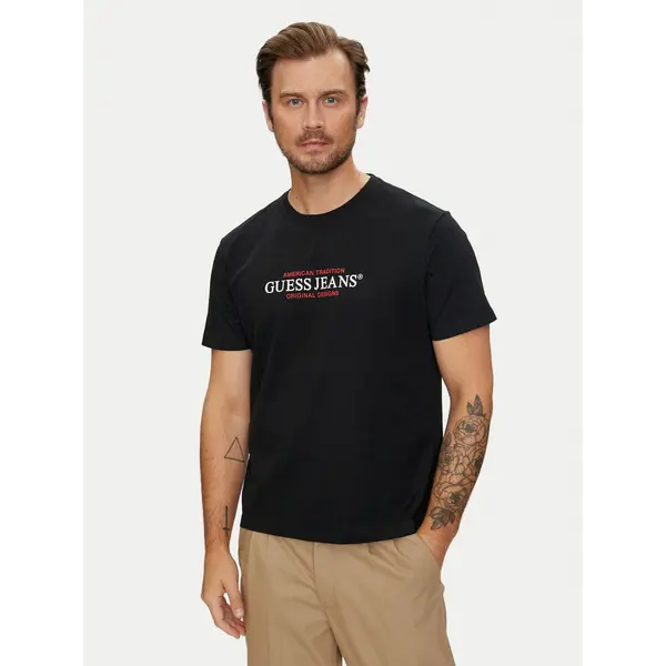 Guess Jeans Guess Jeans T-shirt M4YI42 K8FQ4 Crna Regular Fit