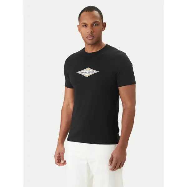Guess Jeans Guess Jeans T-shirt M6GIB4 K8HM0 Crna Slim Fit