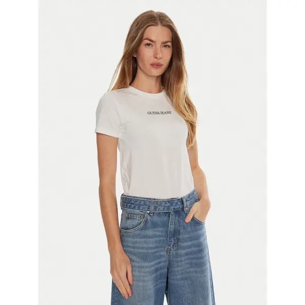 Guess Jeans Guess Jeans T-shirt W4YI01 J1314 Bijela Slim Fit