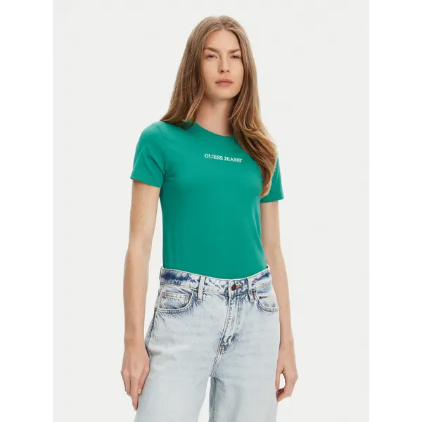Guess Jeans Guess Jeans T-shirt W4YI01 J1314 Zelena Slim Fit