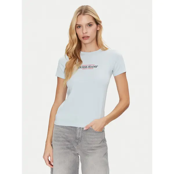 Guess Jeans Guess Jeans T-shirt W4YI03 J1314 Svijetloplava Slim Fit