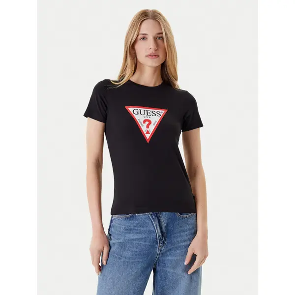 Guess Jeans Guess Jeans T-shirt W4YI04 J1314 Crna Slim Fit