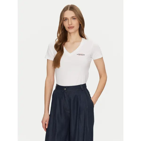 Guess Jeans Guess Jeans T-shirt W4YI23 J1314 Bijela Slim Fit