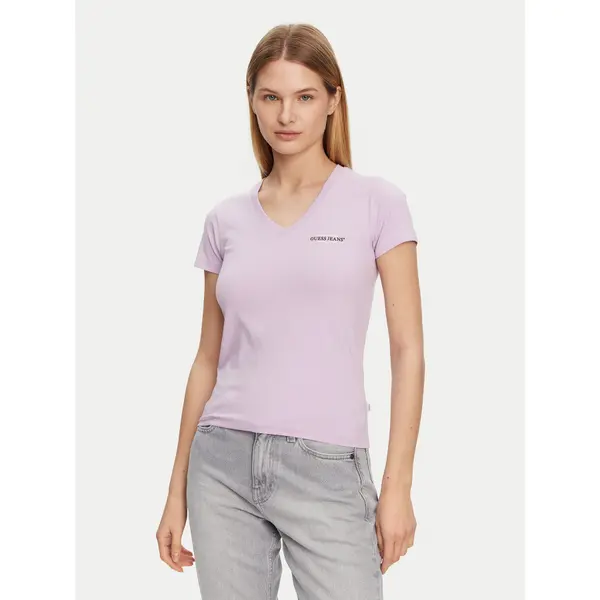 Guess Jeans Guess Jeans T-shirt W4YI23 J1314 Ljubičasta Slim Fit