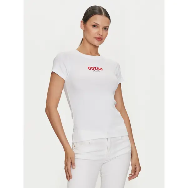 Guess Jeans Guess Jeans T-shirt W4YI64 KA0H1 Bijela Slim Fit