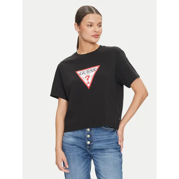 Guess Jeans Guess Jeans T-shirt W4YI73 K8HM0 Crna Regular Fit