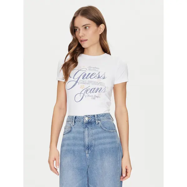 Guess Jeans Guess Jeans T-shirt W5GI24 J1314 Bijela Regular Fit