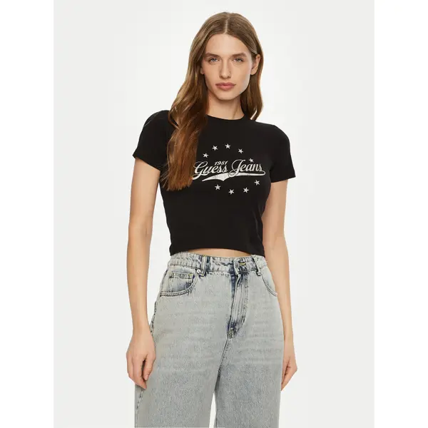 Guess Jeans Guess Jeans T-shirt W5RI59 J1314 Crna Regular Fit