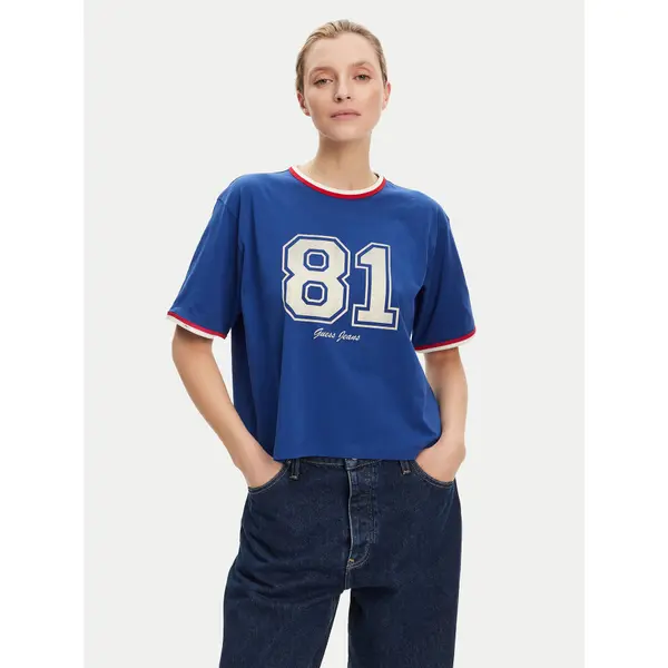 Guess Jeans Guess Jeans T-shirt W5YI19 K8HM0 Plava Regular Fit
