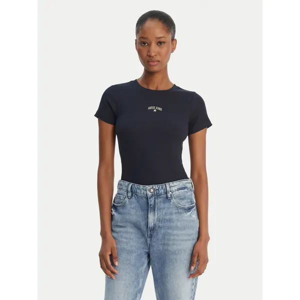 Guess Jeans Guess Jeans T-shirt W6GPZ3 KA0H1 Tamnoplava Slim Fit