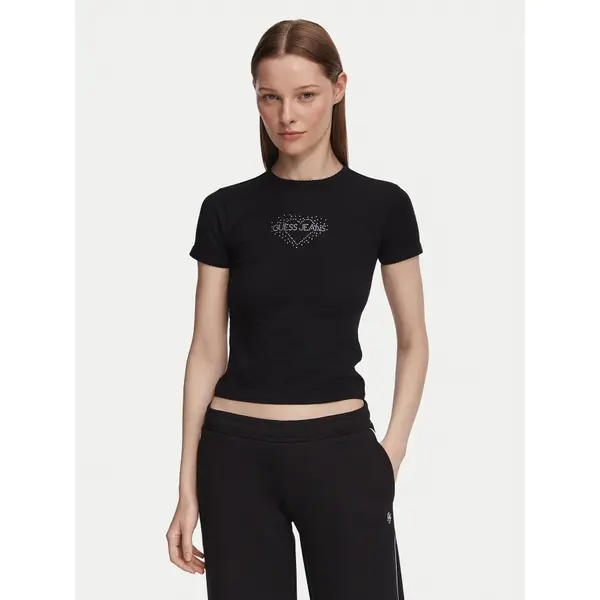 Guess Jeans Guess Jeans T-shirt W6YI05 K3640 Crna Slim Fit