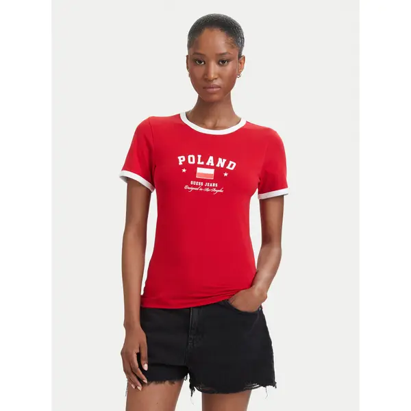 Guess Jeans Guess Jeans T-shirt W6YI16 K3995 Crvena Slim Fit