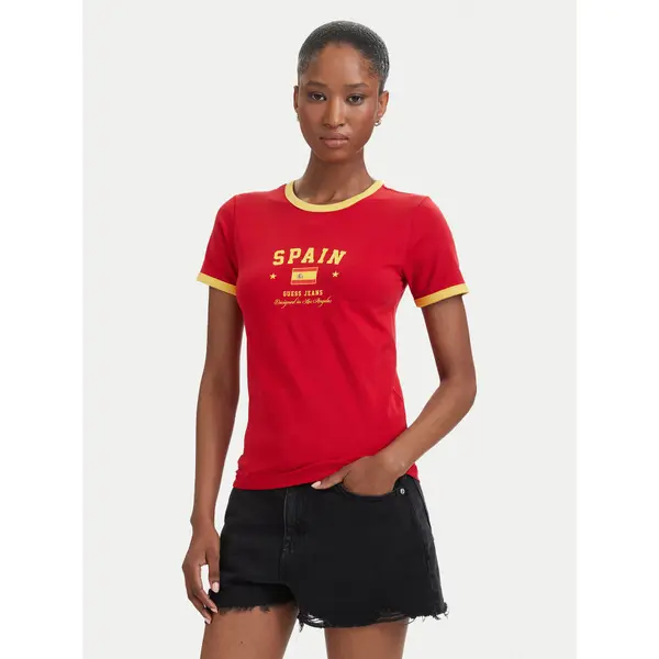 Guess Jeans Guess Jeans T-shirt W6YI16 K3995 Crvena Slim Fit