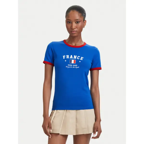 Guess Jeans Guess Jeans T-shirt W6YI16 K3995 Plava Slim Fit