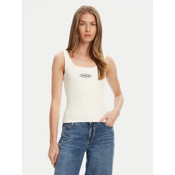 Guess Jeans Guess Jeans Top W5YP35 KA0H1 Écru Regular Fit