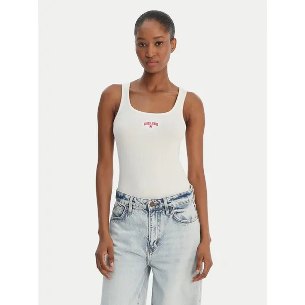 Guess Jeans Guess Jeans Top W6GPZ2 KA0H1 Bijela Slim Fit