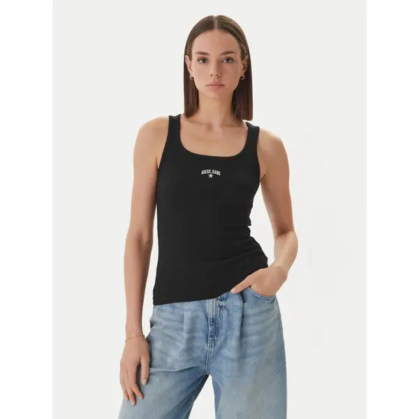 Guess Jeans Guess Jeans Top W6GPZ2 KA0H1 Crna Slim Fit