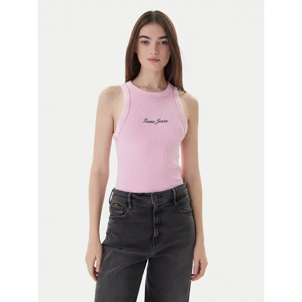 Guess Jeans Guess Jeans Top W6RP23 KA0H1 Ružičasta Classic Fit