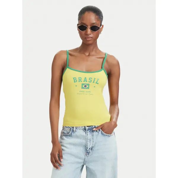 Guess Jeans Guess Jeans Top W6YP20 K4202 Žuta Slim Fit