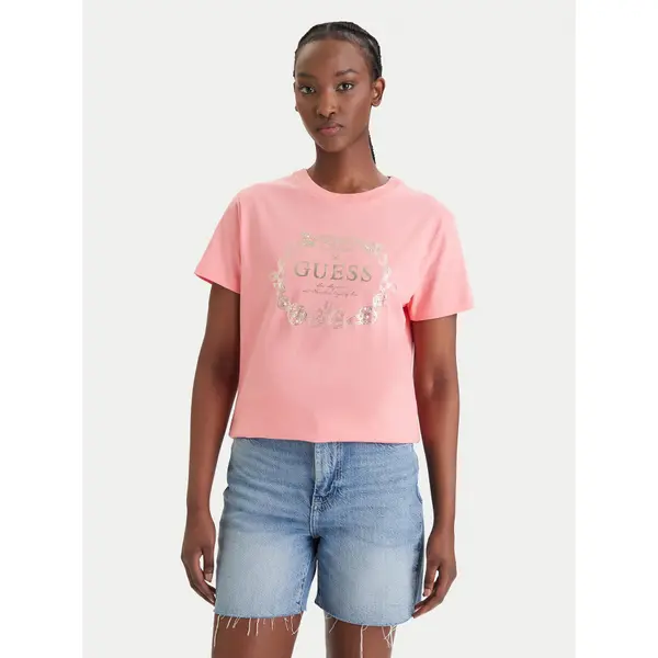 Guess Guess Majica dugih rukava E6GI00 I3Z14 Ružičasta Regular Fit