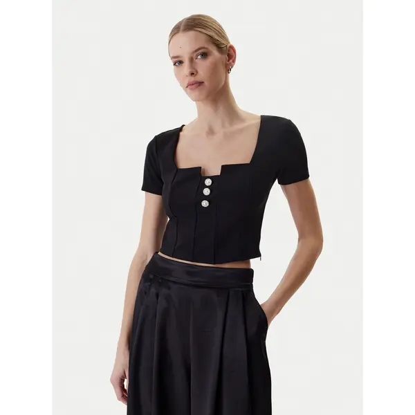 Guess Guess Majica W6RP08 KCBO2 Crna Classic Fit
