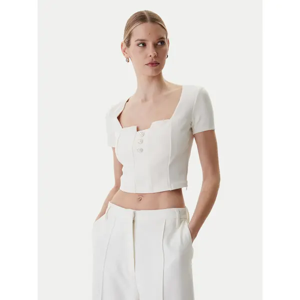 Guess Guess Majica W6RP08 KCBO2 Écru Classic Fit
