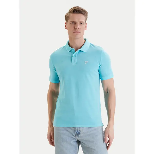 Guess Guess Polo F6GP03 K9WF1 Tirkizna Slim Fit