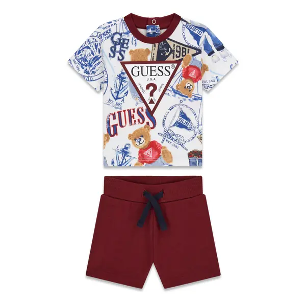 Guess Guess Set majica i hlače I6RG08 K8HM4 Tamnocrvena Regular Fit