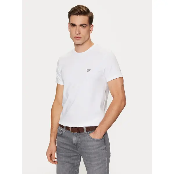 Guess Guess T-shirt Caleb U97M00 KCD31 Bijela Slim Fit