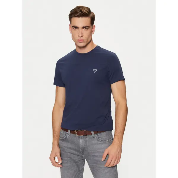 Guess Guess T-shirt Caleb U97M00 KCD31 Tamnoplava Slim Fit