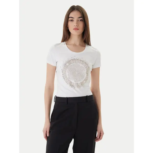 Guess Guess T-shirt Camelia W4RI47 J1314 Bijela Slim Fit