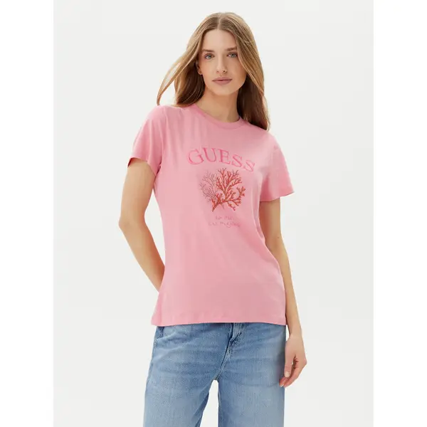 Guess Guess T-shirt E5GI03 K8G01 Ružičasta Regular Fit