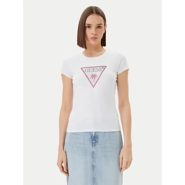 Guess Guess T-shirt E5GI08 J1314 Bijela Slim Fit