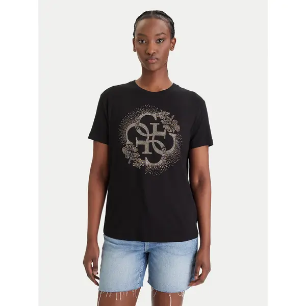 Guess Guess T-shirt E6GI01 K68D2 Crna Regular Fit