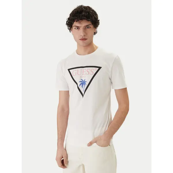 Guess Guess T-shirt F6GI09 J1314 Bijela Slim Fit