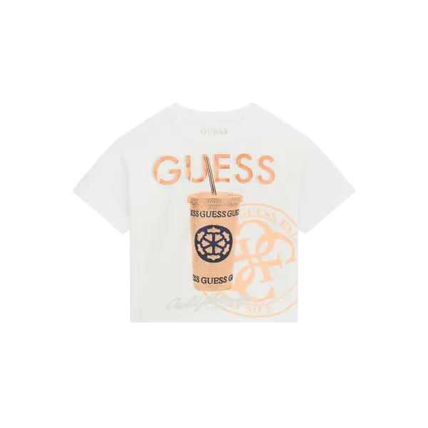 Guess Guess T-shirt J6GI06 K6YW4 Bijela Relaxed Fit