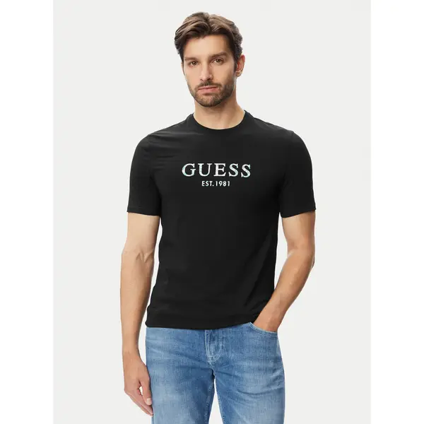 Guess Guess T-shirt M4YI38 J1314 Crna Slim Fit