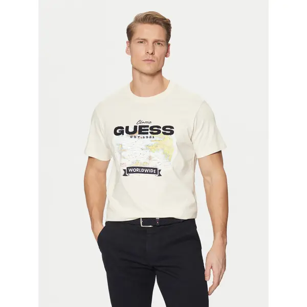 Guess Guess T-shirt M5RI10 I3Z14 Écru Regular Fit