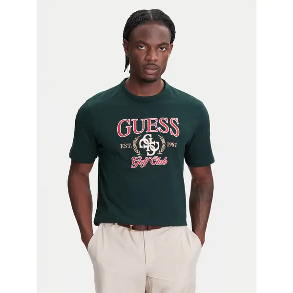 Guess Guess T-shirt M5YI22 K8FQ4 Zelena Regular Fit