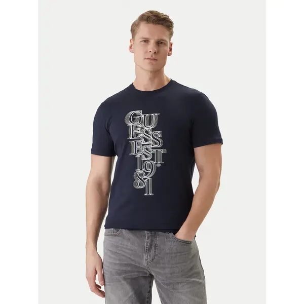 Guess Guess T-shirt M6GI10 K2991 Tamnoplava Slim Fit