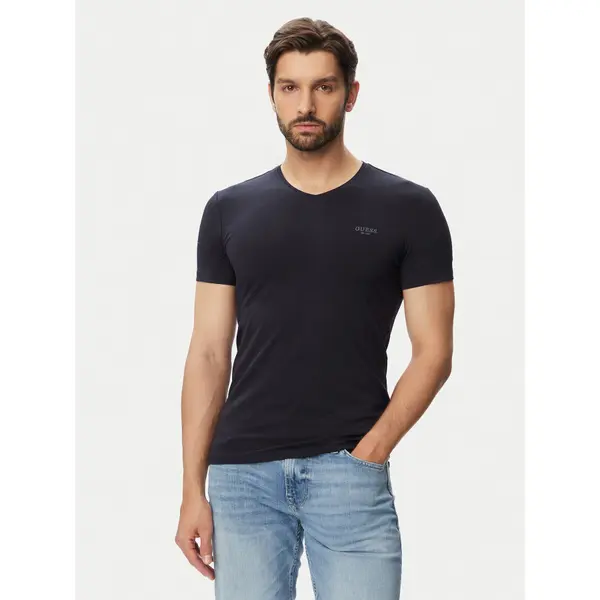 Guess Guess T-shirt M6YI32 K3735 Tamnoplava Extra Slim Fit