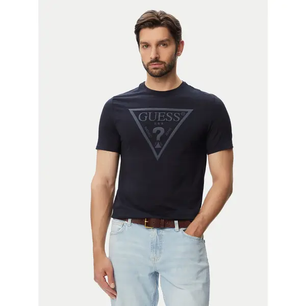 Guess Guess T-shirt M6YI71 K3745 Tamnoplava Slim Fit