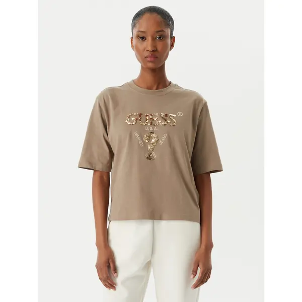 Guess Guess T-shirt V4YI06 I3Z14 Bež Regular Fit