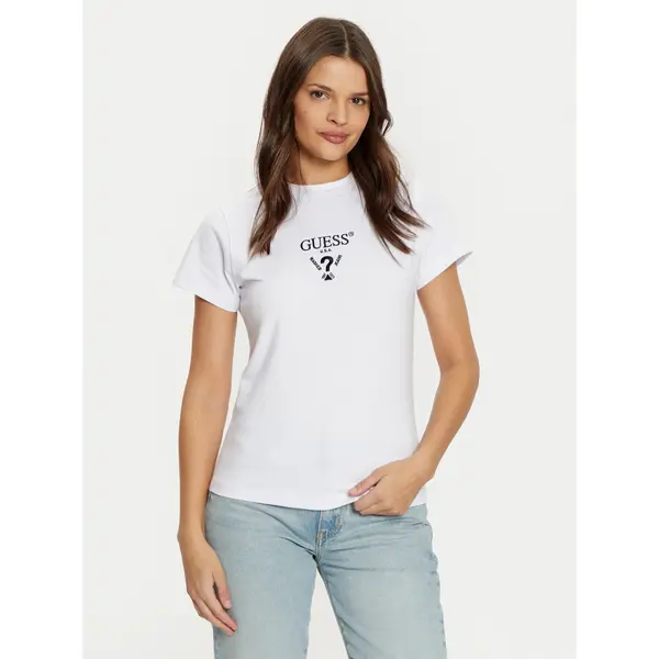 Guess Guess T-shirt V4YI21 KCDH1 Bijela Slim Fit